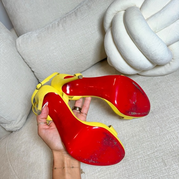 Christian Louboutin Yellow Heels 38.5 - Picture 3 of 8